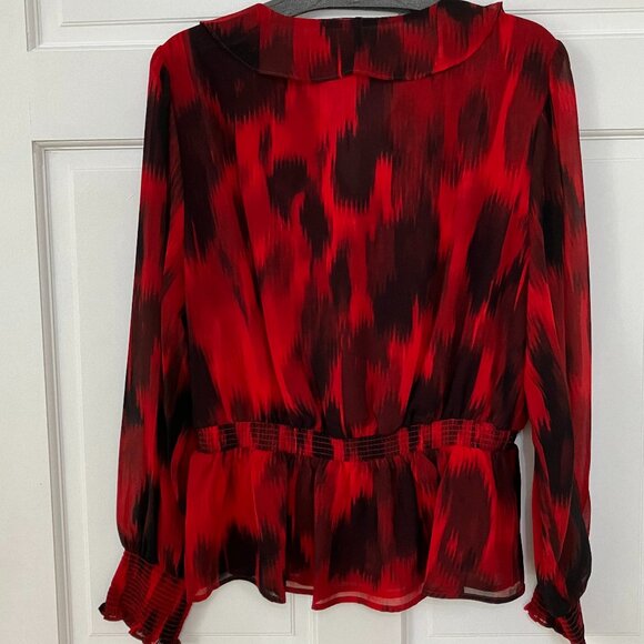 NWT XL Red and Black Calvin Blouse. - Picture 2 of 5